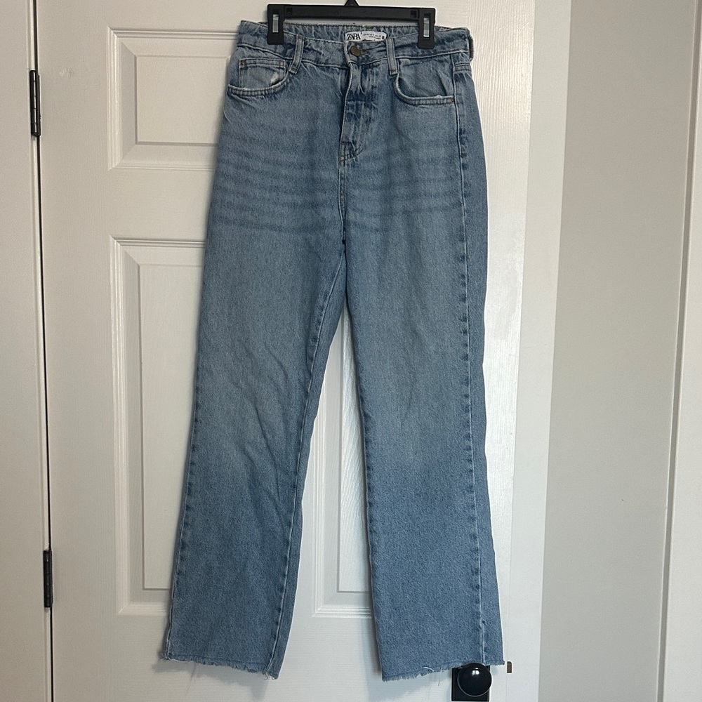 Zara Light Blue Straight Leg Jeans